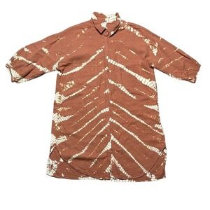 YFB Young Fabulous & Broke Tie Dye Shirt Dress Sz M Hippie Boho Bohemian Western